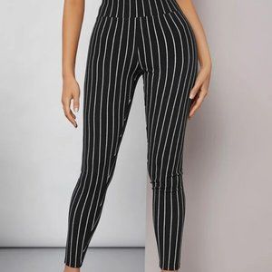 Black with White Pin Striped Pants